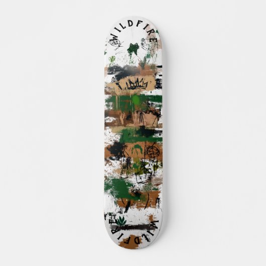 Natuur-geïnspireerde graffiti met aardse Abstracte Persoonlijk Skateboard (Voorkant)