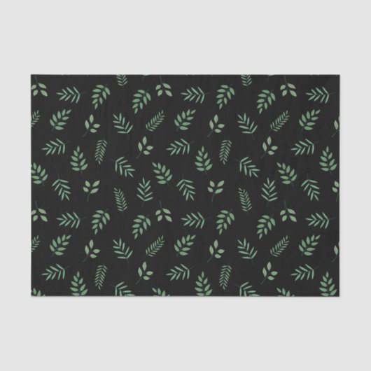 Natuur-geïnspireerde Green Leaf Gift Tissue Paper Tissuepapier (Voorkant)