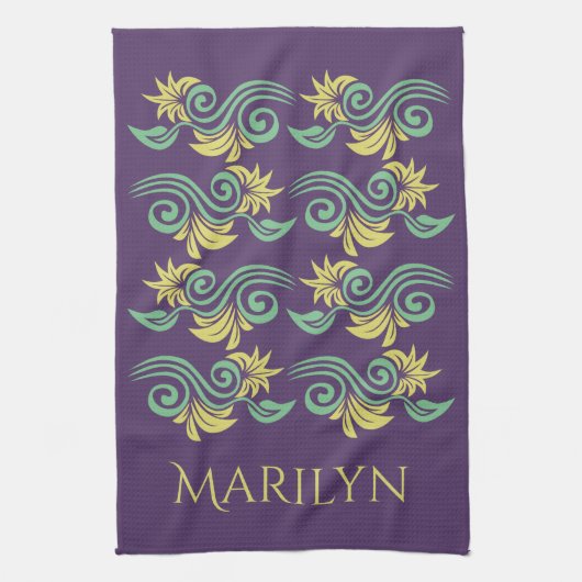 Natuur-geïnspireerde handdoek voor aangepaste mono (Verticaal)