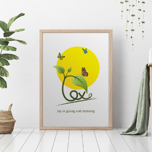 Natuur geïnspireerde illustratie met het woord LIE Poster