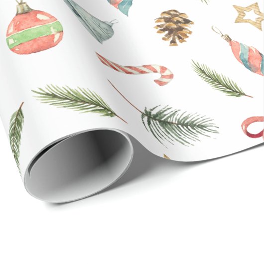 Natuur geïnspireerde kerstfeestdag cadeaupapier (Rol Hoek)