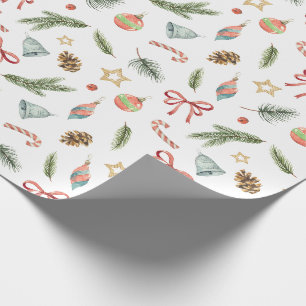 Natuur geïnspireerde kerstvakantie cadeaupapier