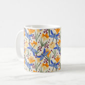 Natuur-geïnspireerde libel en krokusbloem koffiemok (Voorkant links)