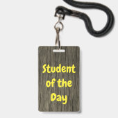 Natuur-geïnspireerde "Student van de Dag" Badge (Voorzijde met lanyard)