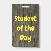 Natuur-geïnspireerde "Student van de Dag" Badge (Achterkant)