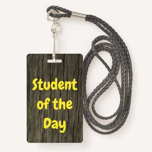 Natuur-geïnspireerde "Student van de Dag" Badge (Voorkant met draagriem)