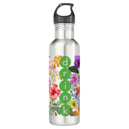 Natuur-geïnspireerde Tumbler Wrap – Waterverf Flow Waterfles (Voorkant)