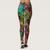 Natuur Geïnspireerde verfspat regenboog Abstract Leggings (Achterkant)
