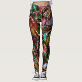 Natuur Geïnspireerde verfspat regenboog Abstract Leggings (Voorkant)