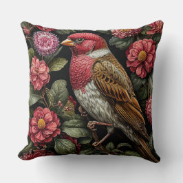 Natuur geïnspireerde vogel en bloemen botanische d kussen