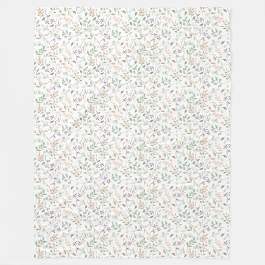 Natuur-geïnspireerde Waterverf botanisch gebladert Fleece Deken (Voorkant)