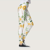 Natuur-geïnspireerde witte bloem Leggings (Rechts)