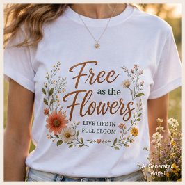 Natuur geïnspireerde zachte vrouwelijke grafische t-shirt