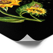 Natuur Gele bloem Blossom Butterfly Poster (Hoek)