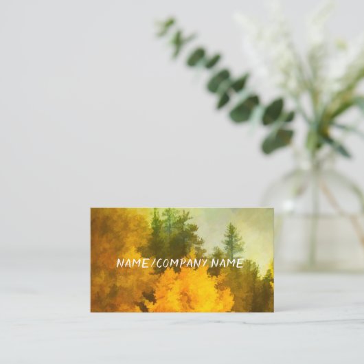 natuur - gele espenvalkleuren visitekaartje (Staand voorkant)