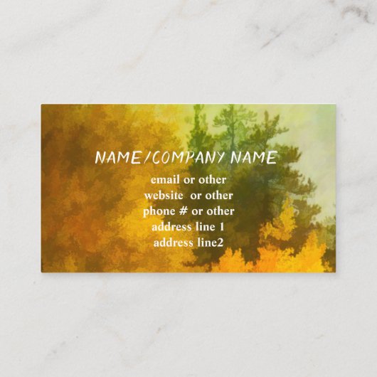 natuur - gele espenvalkleuren visitekaartje (Achterkant)