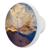 Natuur gele leder in de herfst, bevroren keramische knop (Rechts)