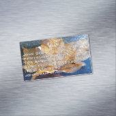 Natuur gele leder in de herfst, bevroren magnetisch visitekaartje (Voorbeeld)