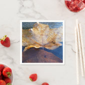 Natuur gele leder in de herfst, bevroren servetten (Insitu)