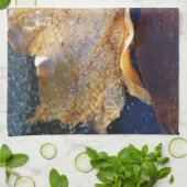 Natuur gele leder in de herfst, bevroren theedoek (Gevouwen)