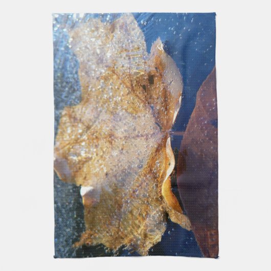 Natuur gele leder in de herfst, bevroren theedoek (Verticaal)