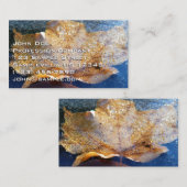 Natuur gele leder in de herfst, bevroren visitekaartje (Voorkant / Achterkant)
