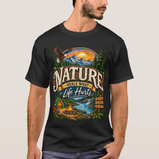 Natuur geneest wat het leven pijn doet ontwerp van t-shirt