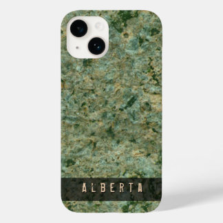 Natuur Geologie Green Rock Textuur Custom Name Case-Mate iPhone 14 Hoesje