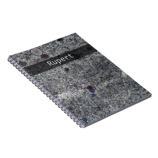 Natuur Geologie Grijs Graniet Blauw Details Elke T Notitieboek (Rechterzijde)