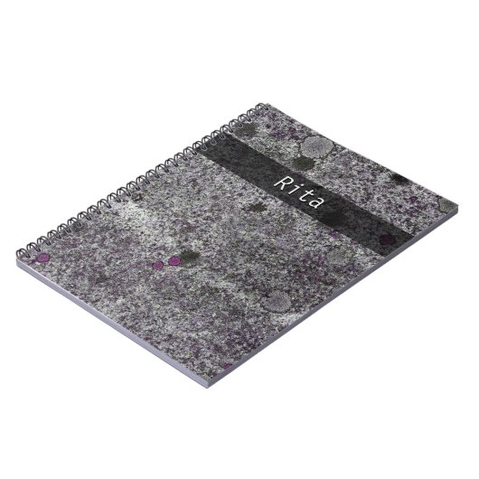 Natuur Geologie Grijs Graniet Roze Details Elke te Notitieboek (Linkerzijde)