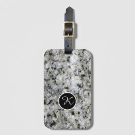 Natuur Geologie Rock Textuur Custom Monogram Bagagelabel