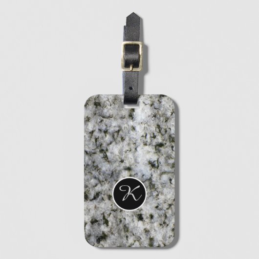Natuur Geologie Rock Textuur Custom Monogram Bagagelabel (Voorkant (verticaal))