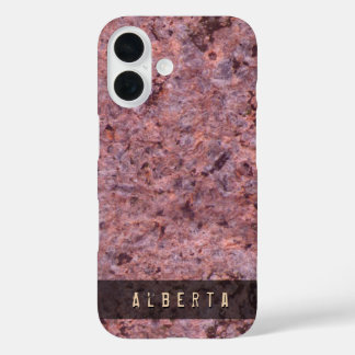 Natuur Geologie Rock Textuur Custom Name iPhone 16 Hoesje