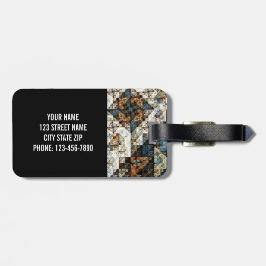 Natuur Geometrisch Abstract PatroonBagagelabel Bagagelabel (Achterkant horizontaal)