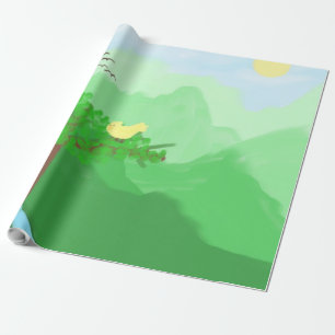 Natuur geschilderd met acrylverf kunst cadeaupapier