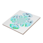 Natuur gevlekte dragonfly waterlily Pond Tegeltje (Zijkant)