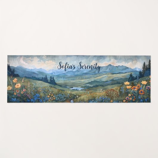 Natuur gezien bergen bloemen rivierrust yogamat (Voorkant (horizontaal))