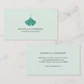 Natuur Ginkgo Leaf Mint Groen Eenvoudig Visitekaartje (Voorkant / Achterkant)