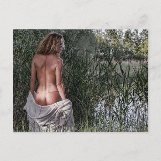 Natuur Girl Bikini foto briefkaart (Voorkant)