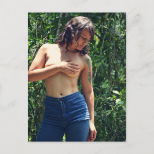 Natuur Girl foto buitenshuis Briefkaart