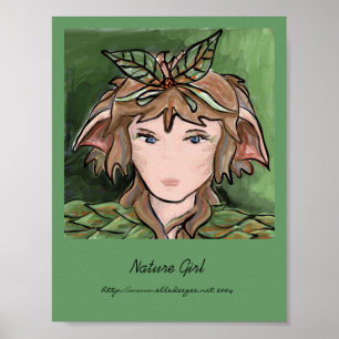 Natuur Girl Kaart Poster