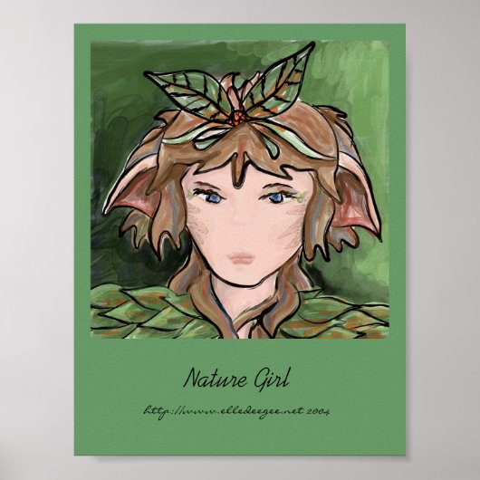 Natuur Girl Kaart Poster (Voorkant)