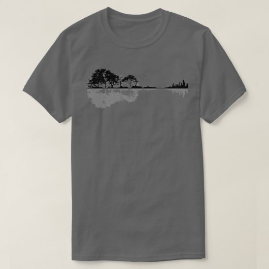 Natuur gitaar klassiek zwart t-shirt (Design voorkant)