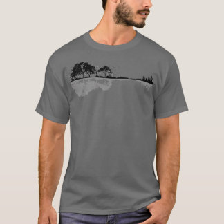 Natuur gitaar klassiek zwart t-shirt