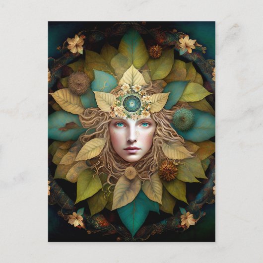 Natuur Goddess Mandala Briefkaart (Voorkant)