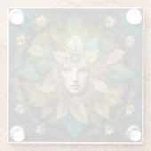 Natuur Goddess Mandala Glazen Onderzetter (Achterkant)