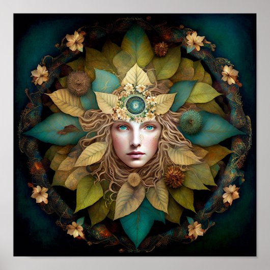 Natuur Goddess Mandala Poster (Voorkant)