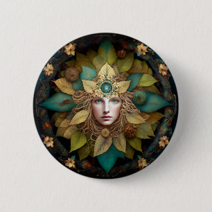 Natuur Goddess Mandala Ronde Button 5,7 Cm