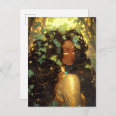 Natuur Godin Afro-Amerikaanse Fantasy Art Briefkaart (Voorkant / Achterkant)