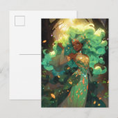 Natuur Godin Afro-Amerikaanse Fantasy Art Briefkaart (Voorkant / Achterkant)